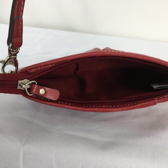 Liz Claiborne Vintage Mini Red Zipper Wristlet GREAT Condition - Picture 7 of 12